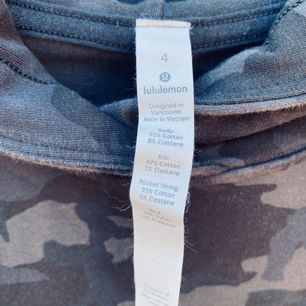 Lululemon camo hoodie size 4 - Picture 5 of 5